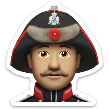 Photorealistic The British red Guardsman with bearskin hat sticker