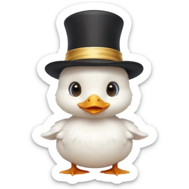 white baby duck with magician hat
 sticker