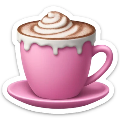 Pink cup of hot chocolate  sticker
