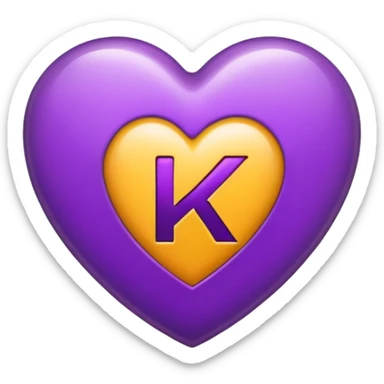 The Letter “k” inside a Purple Heart sticker