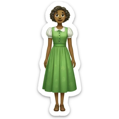 Green Cottagecore dress sticker