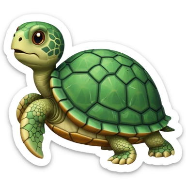 A turtle that looks like it's drying out sticker
