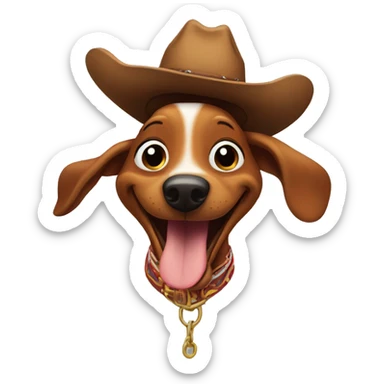 Super happy wiener at a rodeo sticker