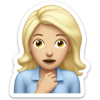 Lady lying down with blonde hair feeling sick after eating too much Christmas turkey sticker