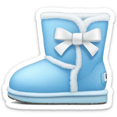 baby blue uggs with white bows sticker