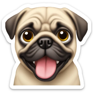 Cute pug sticker