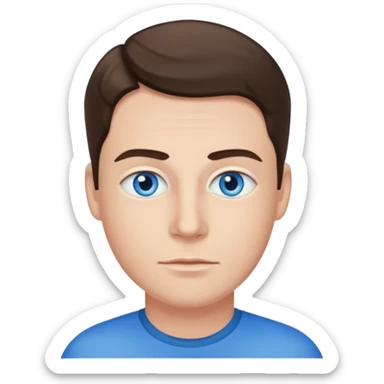 Julian Garner with blue eyes sticker