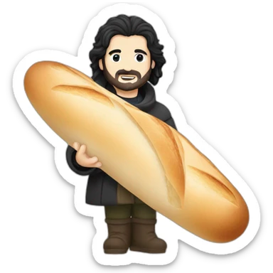 John Snow with baguette of bread sticker
