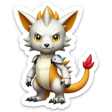 cute kawaii cool edgy Digimon-Fakemon-animal full body sticker