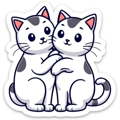 two emo cats in love sticker
