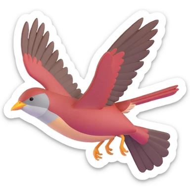 Cetti's warbler bird flying with wings spread sticker