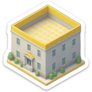 isometric transparent square floor layout lines solid yellow outline border sticker