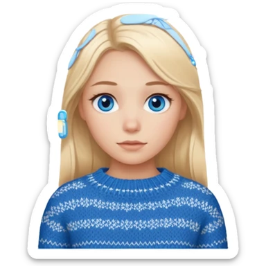 scandinavian girl with scandinavian clothes sticker