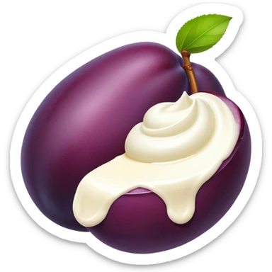 Plum with cream sticker