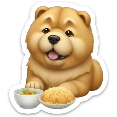 Chow Chow dog eating Baozi sticker