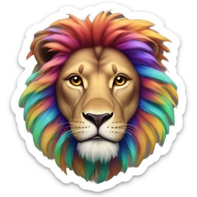 Trippy lion sticker