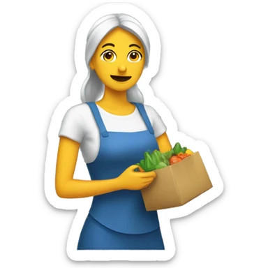 Mujer comprando de manera online  sticker