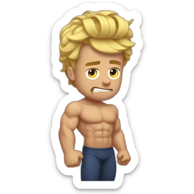 muscle macron frustrated pulling hair sticker