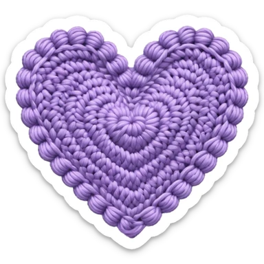 crocheted lavender heart sticker