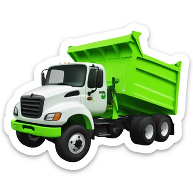 Medium duty dump trailer neon green sticker