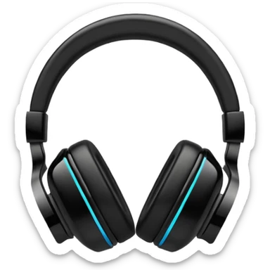 fones de ouvido pretos sticker