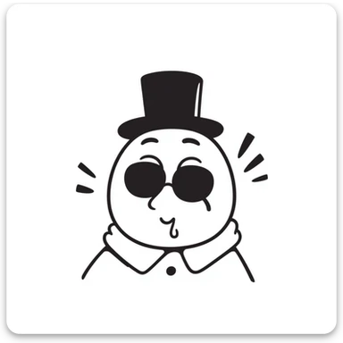 King Dedede drooling, hand-drawn doodle style, very goofy sticker