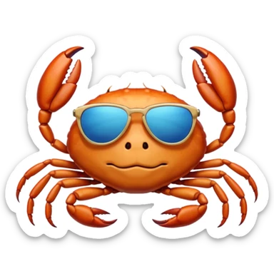 Alaska crab female and male are moving wearing a sunglass and 海港薈 sticker