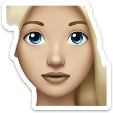 dirty blonde straight hair blue eyes  sticker