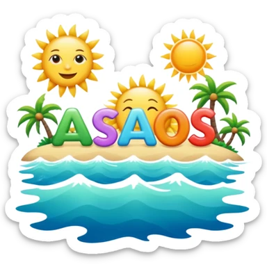 Scritta estate tutta colorata e in lettering con sole mare .. sticker