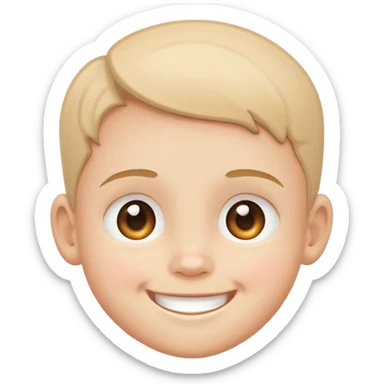 smiling child's head, simple and friendly sticker