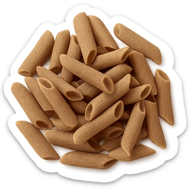 Realistic style loose integral rigatoni pasta with natural details, no background. sticker