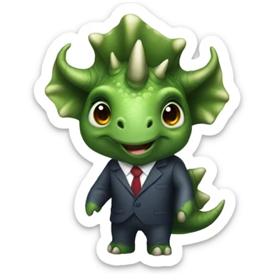 A triceratops wearing a suit  sticker