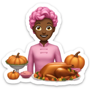 pink thanksgiving sticker