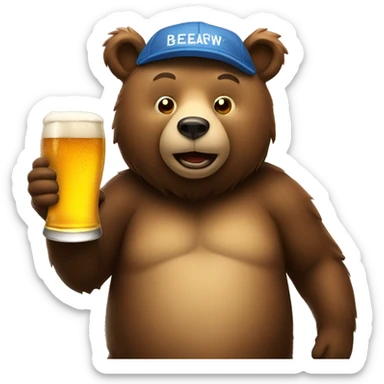 bear and beer sticker