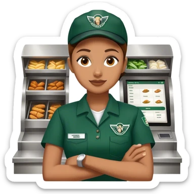 Cashier at Wingstop sticker