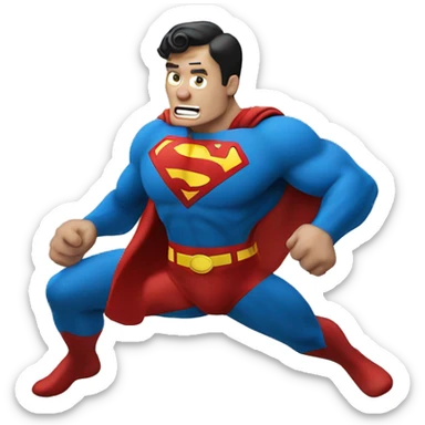 Superman farting sticker