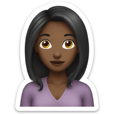 Young black women with long hair sticker