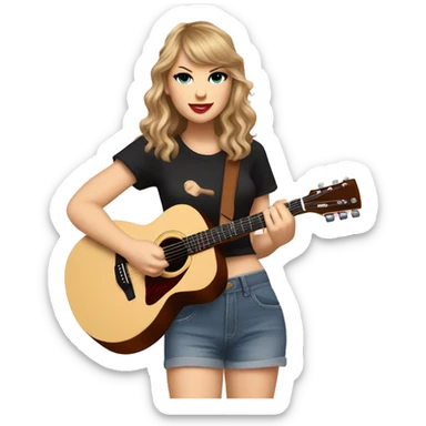 Taylor Swift holding a guitTaylor Swift holding a guitar. sticker
