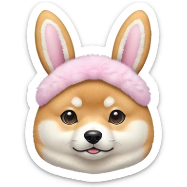 Shiba Inu looking like the Easter Bunny sticker