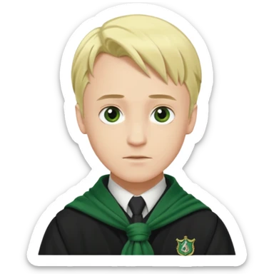 draco malfoy, hogwarts uniform,  green scarf sticker