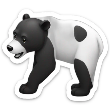 Oso perezoso colgando de una rama a blanco y negro sticker