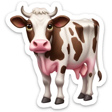 Cow with pink spots, full body shot sticker