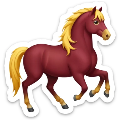 Wild horse maroon and yellow  sticker