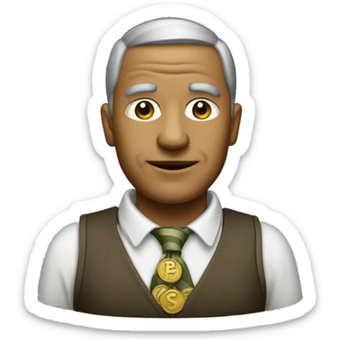 Coach dressed in rich and old money clothing style  sticker