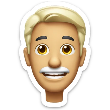 Smiling Italian man have a surprised sticker