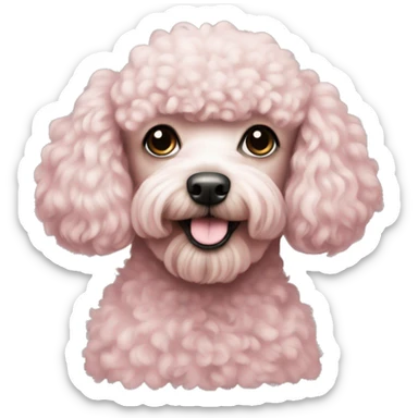poodle pink color sticker