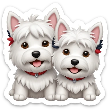 Two smiling Westies sticker