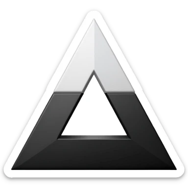 2D triangle with squares stacking up inside to demonstrate a social herarchy (all black and white) sticker