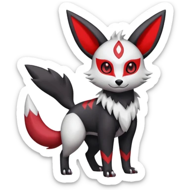 White, black and red Umbreon-Zangoose-fusion (full body) sticker