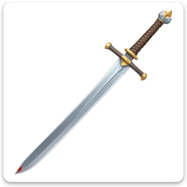 a viking blade, bastard sword, pixel art style, transparent background sticker